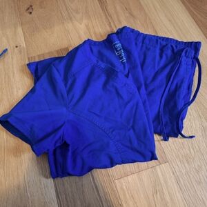 Cherokee Blue Scrub Set (1 top, 2 bottoms)